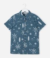 Camisa Infantil em Flanela com Estampa Tropical - Tam 5 a 14 Anos - 1