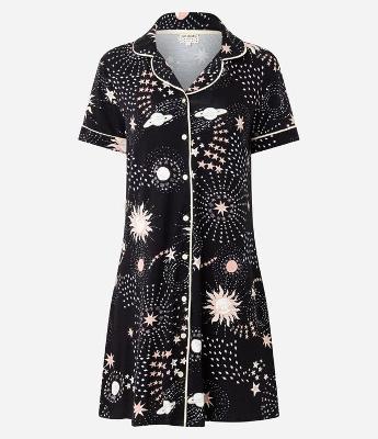 Camisola Americana em Viscose com Estampa Espaço