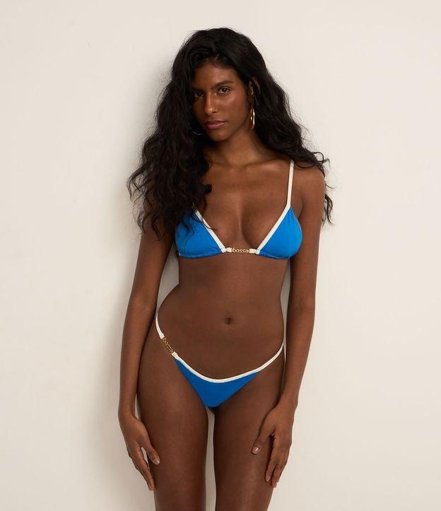 Biquíni Calcinha String Fio com Viés Contrastante e Bandeirinha do Brasil - 2