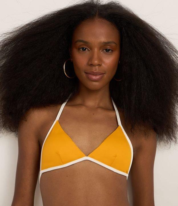 Biquíni Top Triângulo Fixo em Microfibra com Viés Contrastante - 3