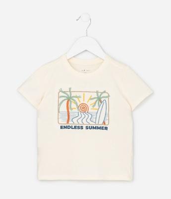 Camiseta Infantil com Estampa Tropical - Tam 1 a 6 Anos