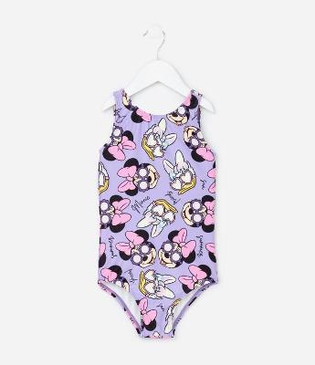 Maiô Infantil com Estampa Minnie e Margarida - Tam 2 a 6 anos
