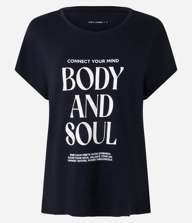 Camiseta Ampla Esportiva em Viscose com Estampa Body and Soul - 1