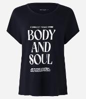 Camiseta Ampla Esportiva em Viscose com Estampa Body and Soul - 1