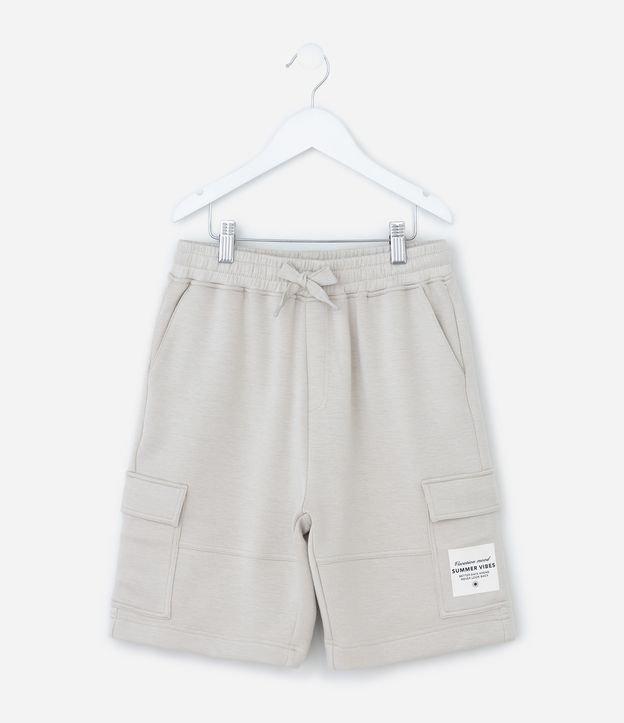 Bermuda Infantil em Moletom com Bolso Cargo - Tam 5 a 14 Anos - 1