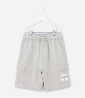 Bermuda Infantil em Moletom com Bolso Cargo - Tam 5 a 14 Anos - 1