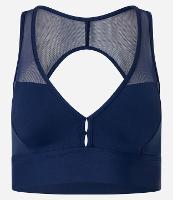 Top Esportivo em Microfibra com Recortes em Tule e Abertura nas Costas - 1