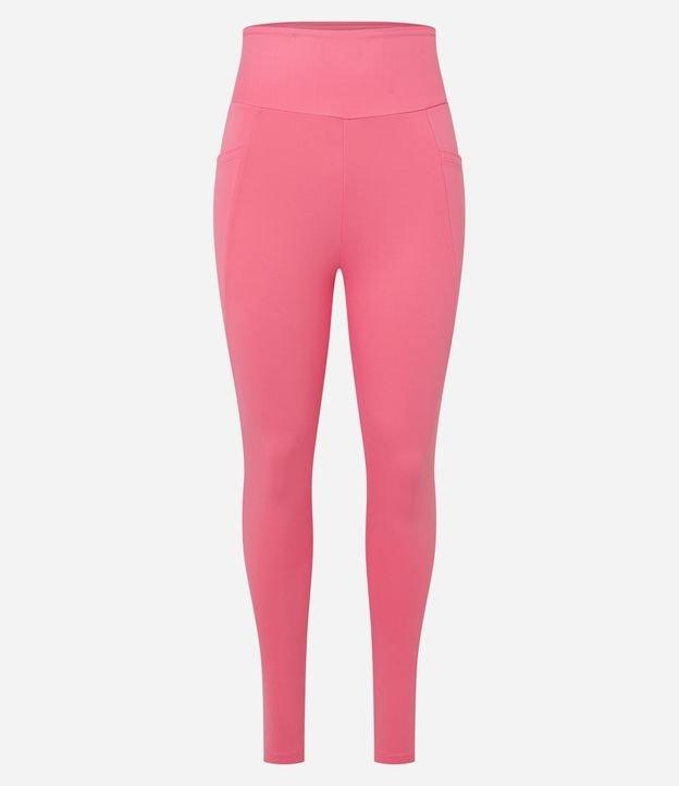Calça Legging Esportiva em Microfibra Pesada com Tiras Elásticas Cruzadas - 1
