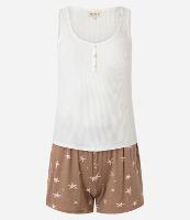 Pijama Short Doll em Viscose Short Estampado de Estrelas do Mar - 1