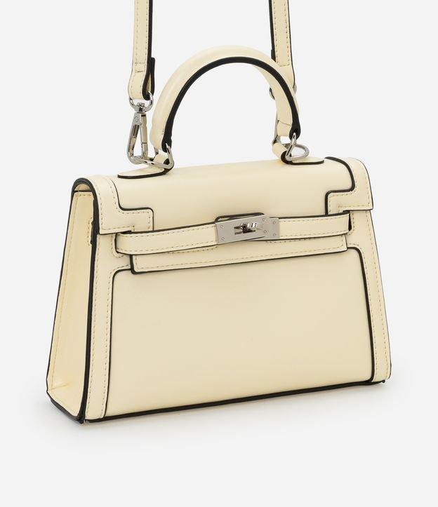 Bolsa Transversal Pequena com Tampa e Viés Contrastantes - 1