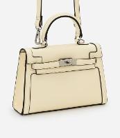 Bolsa Transversal Pequena com Tampa e Viés Contrastantes - 1