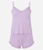 Pijama Short Doll em Ribana com Rendinha Lov - 1