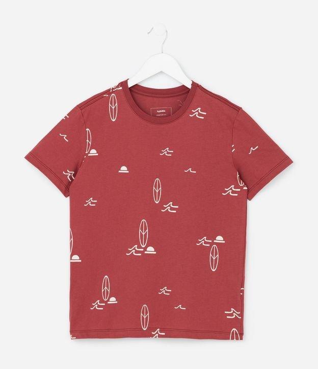 Camiseta Infantil Regular com Estampa de Mini Ícones de Praia - Tam 5 a 14 Anos - 1