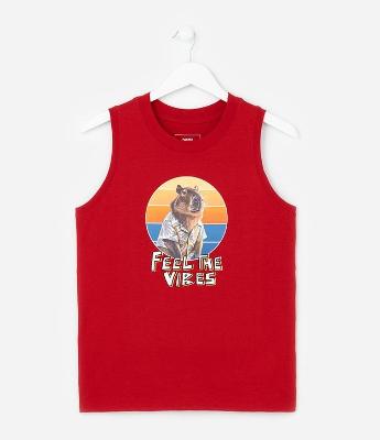 Regata Infantil com Estampa de Capivara - Tam 5 a 14 Anos