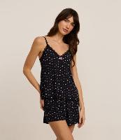 Pijama Short Doll em Microfibra com Rendinha e Estampa Brilhos - 2