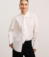 Camisa em Tricoline com Gola Laço e - 2