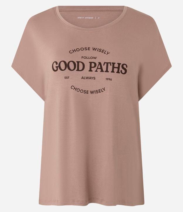 Camiseta Ampla Estampada em Viscose com Estampa Good Paths - 1