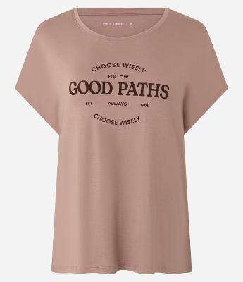 Camiseta Ampla Estampada em Viscose com Estampa Good Paths