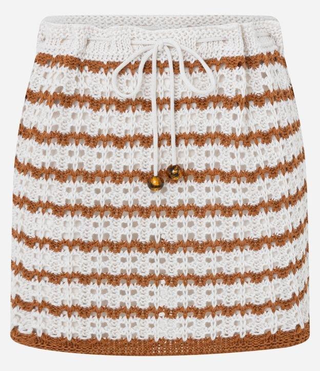 Saída de Praia Saia Crochê com Listras e Amarração - 1
