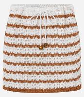 Saída de Praia Saia Crochê com Listras e Amarração - 1