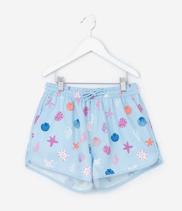 Short Infantil Runner em Microfibra Mini Ícones de Conchas - Tam 5 a 14 Anos - 1