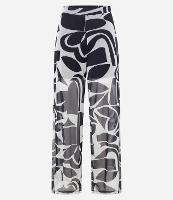 Calça Reta em Tule com Estampa Abstrata - 1