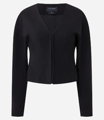 Blazer Slim Alfaiatada com Cava Deslocada e Manga Balloon