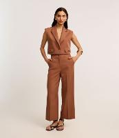 Calça Reta Alfaiatada com Cintura Alta - 1