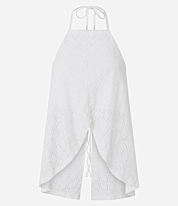 Blusa Sem Manga com Textura e Abertura Frontal - 1