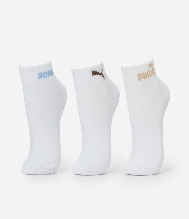 Kit 03 Meias Cano Baixo Esportiva em Algodão com Logo Puma - 1