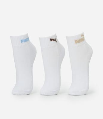 Kit 03 Meias Cano Baixo Esportiva em Algodão com Logo Puma
