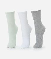 Kit 03 Meias Cano Médio em Algodão Texturizado - 1