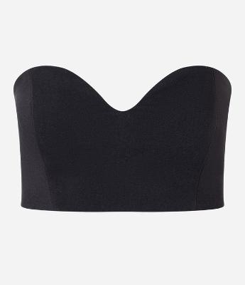 Blusa Super Cropped em Alfaiataria com Decote Coração