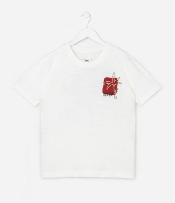 Camiseta Infantil Estampa Frente e Costas Coqueiro de Praia - Tam 5 a 14 Anos
