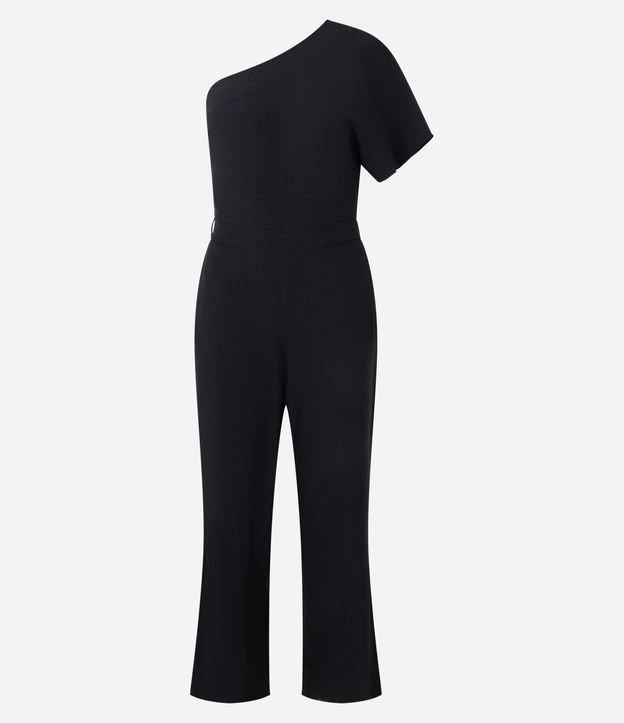 Macacão Alfaiatado com Decote Ombro Só e Passantes - 1