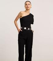 Macacão Alfaiatado com Decote Ombro Só e Passantes - 2