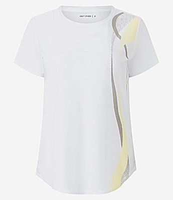 Camiseta Esportiva em Microfibra com Estampa de Ondas