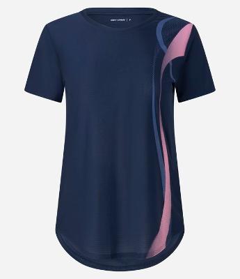 Camiseta Esportiva em Microfibra com Estampa de Ondas