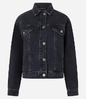 Jaqueta Boxy em Jeans com Bolsos e Recortes - 1