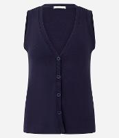 Blusa Canelada em Ribana com Decote V e Botões - 1