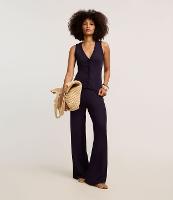 Blusa Canelada em Ribana com Decote V e Botões - 2