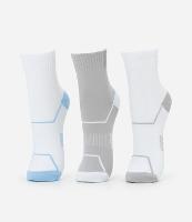 Kit 03 Meias Cano Médio Esportivas em Poliamida com Estampa Geométrica - 1