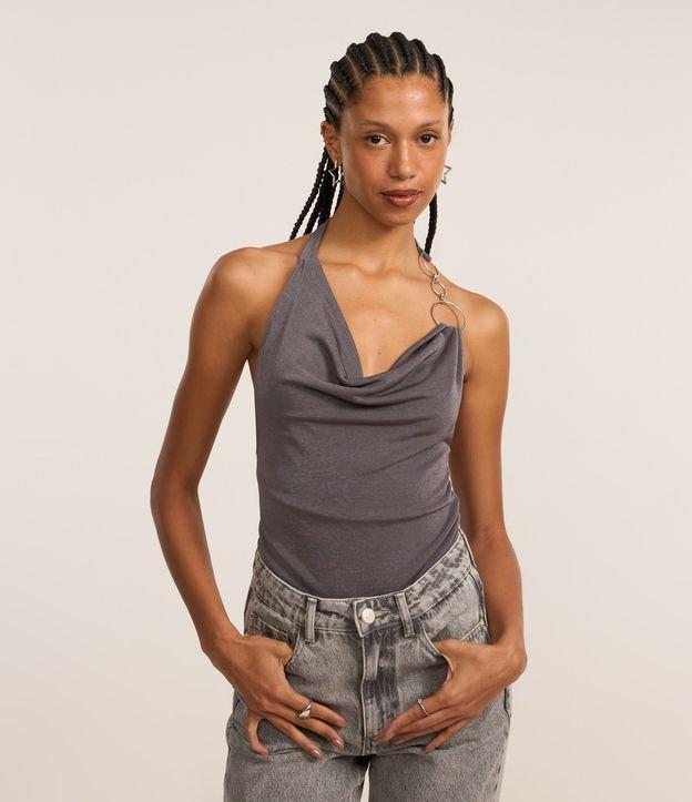 Blusa Frente Única em Microfibra com Decote Degagê - 1