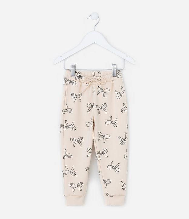 Calça Infantil Jogger com Estampa de Laços - Tam 1 a 6 Anos - 1