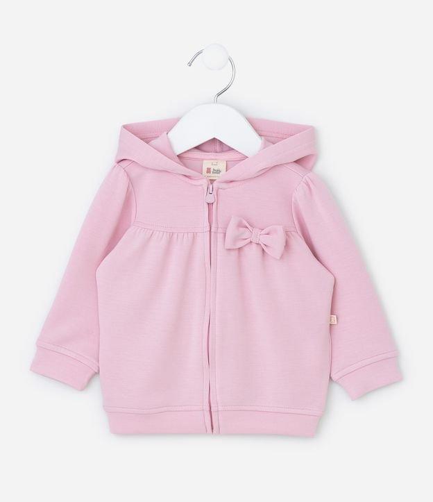 Jaqueta Infantil em Modal com Capuz e Laço - Tam 0 a 18 Meses - 1