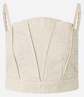 Blusa Cropped de Alça em Algodão e Linho com Textura - 1