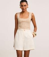 Short Reto Alfaiatado com Cinto Elástico Afivelado - 2