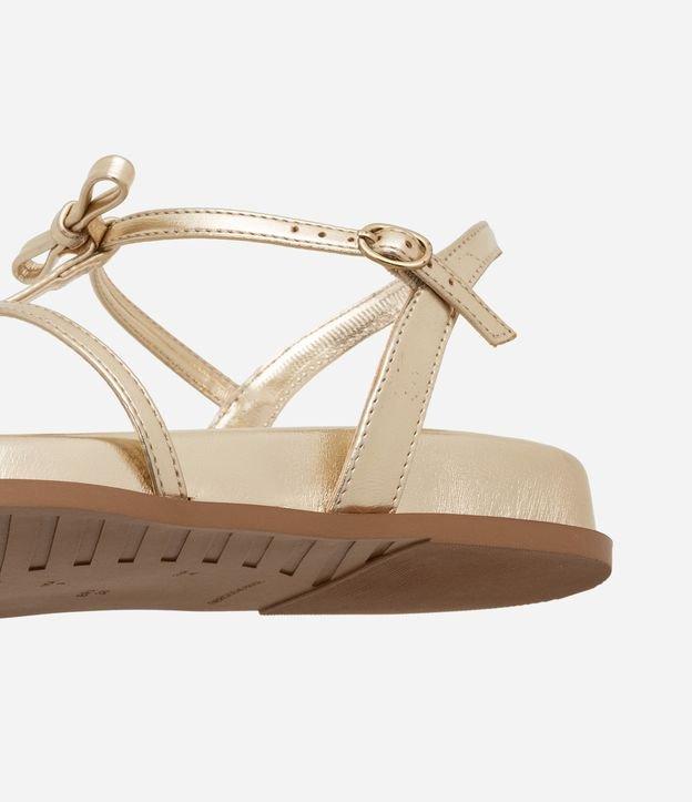 Sandália Rasteira com Tiras Finas com Lacinhos Aplicados - 1