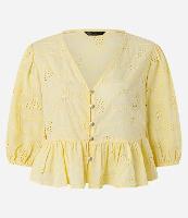 Blusa Peplum em Laise com Botões e Bordado Vazado - 2