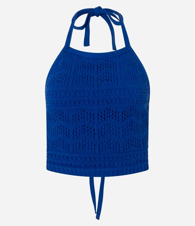 Blusa Frente Única em Tricô com Mix de Pontos e Amarração - 1